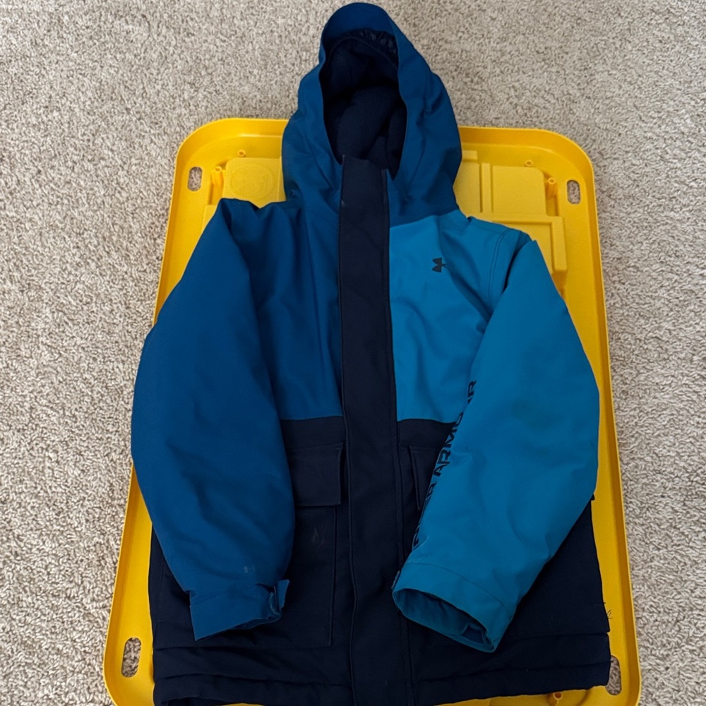 Kids Under Armour Blue Color Block Winter Jacket